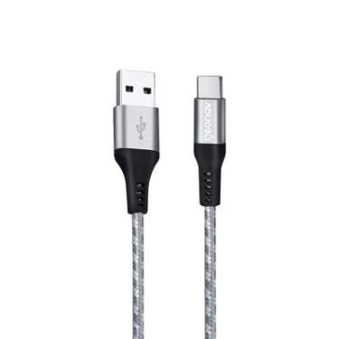 Imagem de Cabo USB-C Geonav, Carregamento Rápido, Nylon Trançado, 1.5mt, Cinza/branco