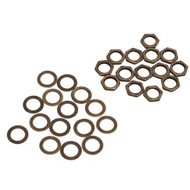 Imagem de Generic Kit de Arruela de Porca de Guitarra Fixadores Duráveis ​​para Baixo Elétrico M9 Rosca Fêmea, 14 Porcas 14 Arruelas para Fácil Instalação, para Conexão de Soquete Jack, Materiais de Metal