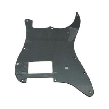 Imagem de ROZILO Preto fosco 11 furos ST/Strat Style One Humbucker Pickguard para guitarra elétrica EUA/México Fender Tom Delonge Strat