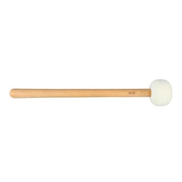 Imagem de Cryfokt Bastão de Madeira para Tambor Baixo, Bastão de Percussão de Feltro Macio para Tocadores de Tímpanos, Material de Madeira de Faia e Feltro (Branco SP 02 32cm)