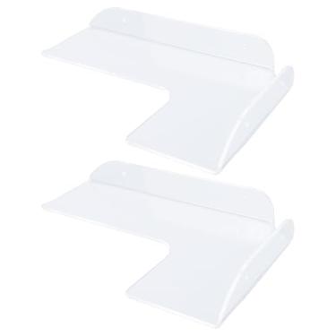 Imagem de Sanpyl Prateleira de Canto Acrílica de 2 Pacotes, Prateleiras Flutuantes de Canto Fixadas na Parede, Economia de Espaço para Banheiro, Cozinha, Quarto, Sala de Estar
