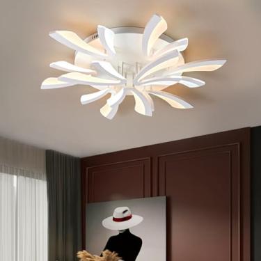 Imagem de Luminárias de LED em formato de dente-de-leão, luminárias de teto de acrílico em formato de V para sala de estar e quarto, design criativo e personalizado (9 lâmpadas).