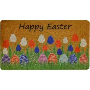 Imagem de OVOY Tapete de porta frontal para primavera, páscoa, tapete de porta da frente, decoração de Natal, 43 cm x 76 cm
