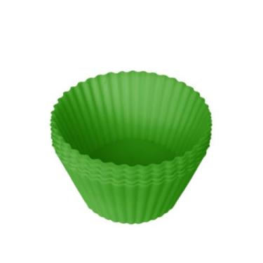 Imagem de Kit 10 Forminhas de Silicone para Cupcake Reutilizáveis Antiaderentes e Resistentes ao Calor (Verde)