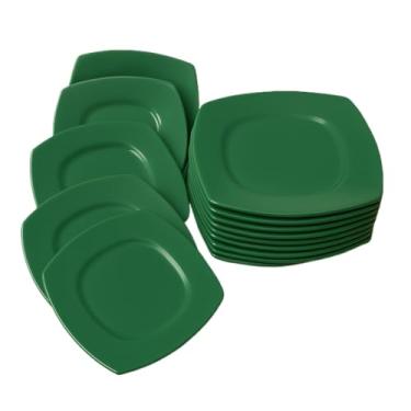 Imagem de Prato Sobremesa Quadrado (Verde,16)