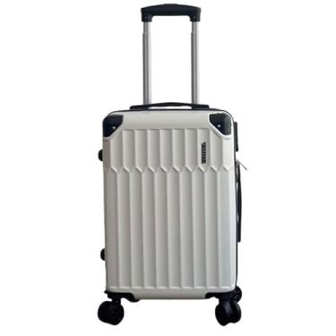 Imagem de Mala de Bordo ABS 10kg 17” a 21” Polegadas Mala de Viagem com Rodinhas 360° Cadeado Código (Branco-19"(10KG))