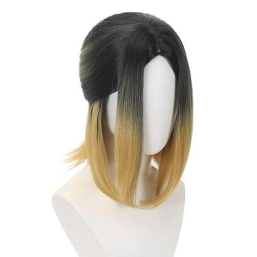 Imagem de Peruca de cosplay de cabelo sintético Kenma Kozume da Haikyuu 35cm - y