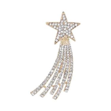 Imagem de Broches De Estrela Cadente Com Franjas De Strass Unissex Para Mulheres