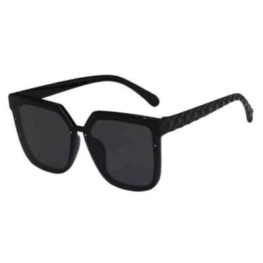 Imagem de HPIRME Óculos de armação grande e moderna para homens e mulheres com proteção UV400 (preto e cinza)