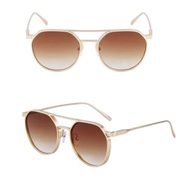 Imagem de VFDHN Óculos de Sol Ovais Steampunk Feminino Vintage Redondo Moda (3)