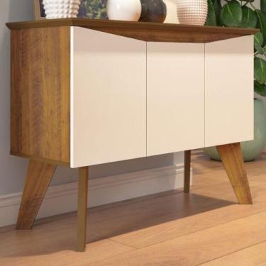 Imagem de Aparador Balcão Buffet 3 Portas Oásis Pinho/Off White - Artely - Artel