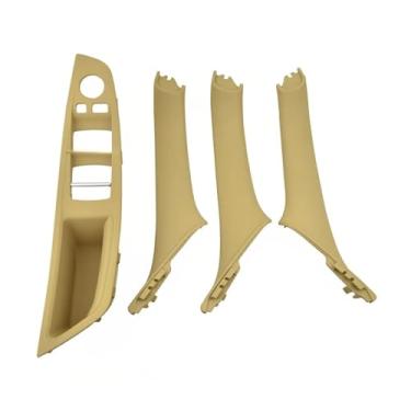 Imagem de Maçaneta da porta interna automotiva, tampa de acabamento, compatível com BMW Série 5 F10 F11 520d 530d 535i 51417225857 51417225873 Acessórios para carro(Beige 4pcs)