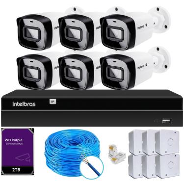 Imagem de Kit 6 câmeras IP Vipc 1230B Intelbras NVD 1408P HD 2TB Purple