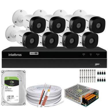 Imagem de Kit Cftv Monitoramento 8 Cameras Intelbras 1208 1t