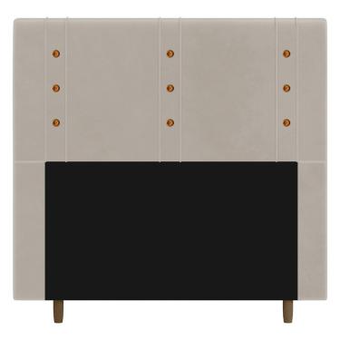 Imagem de Cabeceira Cama Box Casal Roma 140cm Veludo Bege - Desk Design
