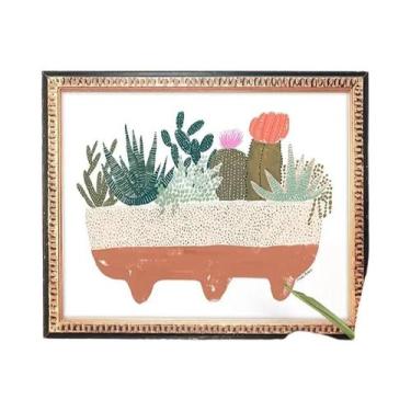 Imagem de Arte De Parede Em Tela Com Folhas Botânicas Verdes, Plantas De Interio