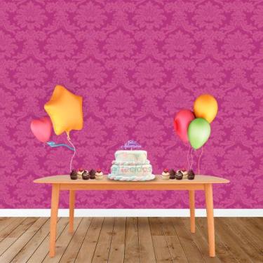 Imagem de Painel Retangular em Jacquard Pink Medalhão - Jacquard Tradicional, 2,