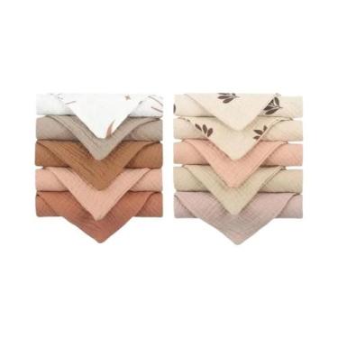 Imagem de J15U 10 PCS Toalha de rosto infantil Babadores de bebê Jardim de infân