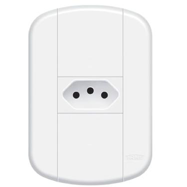 Imagem de Tomada Fame com Placa 4x2 Padrão 2p+t 10 Ampères Blanc 112.3914.4 Fame Conjunto Tomada Padrao 2p