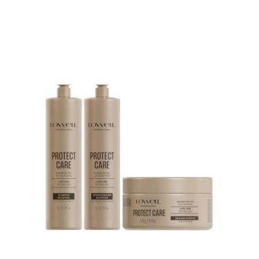 Imagem de Kit Protect Care Profissional Shampoo 1L + Condicionador 1L + Máscara 