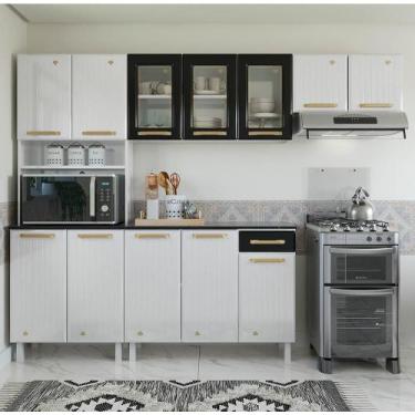Imagem de Cozinha De Aço Compacta Telasul Diamante 4Pçs C/ Kit Bco/Pto