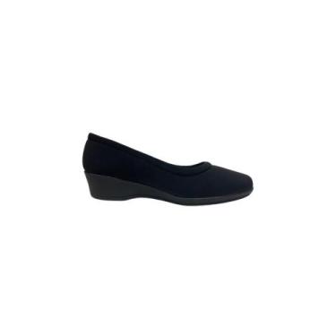 Imagem de Sapato comfortflex anabela ref:94305 feminino, Preto, 36