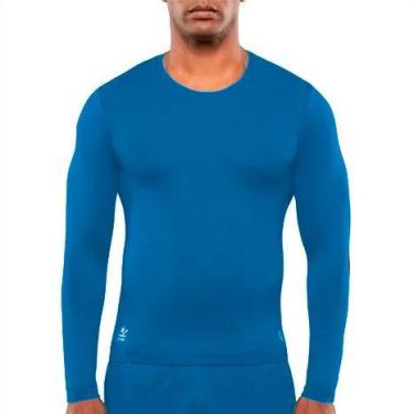 Imagem de Camiseta Térmica Masculina Lupo Proteção UV Manga longa, Azul, Medio