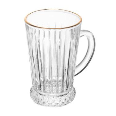Imagem de Taça para Cappucino Lyor Deli Diamante com Fio de Ouro 210ml - Wolff