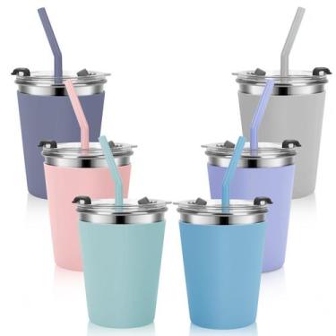 Imagem de Copo Infantil Vermida Kids de Aço Inoxidável 350ml com Canudo e Tampa 