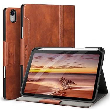 Imagem de Antbox Capa para iPad mini 7 A17 Pro, iPad mini 7ª/6ª geração (2024/2021) com suporte para lápis, capa inteligente de couro vegano com função hibernar/despertar automática