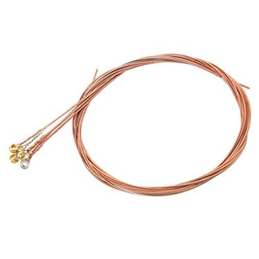 Imagem de Cordas de violão, peças de violão Antiferrugem Duráveis ​​Cordas de violão Acessórios para instrumentos musicais para violão(Corda de cobre vermelha)