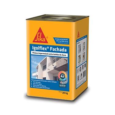 Imagem de SIKA Igolflex Fachada, Pintura impermeável e elástica - Aceita pigmentação, Branco, Balde 20kg