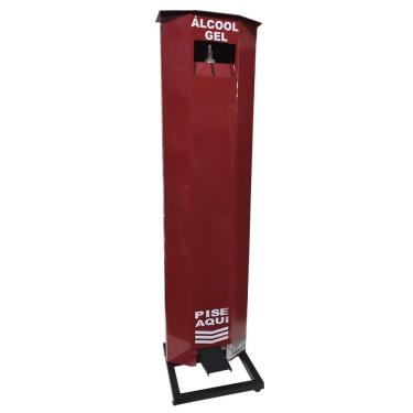 Imagem de Totem Display para Álcool Gel com Dispenser Vermelho