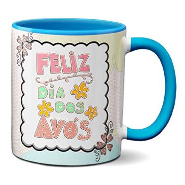 Imagem de Caneca De Cafezinho Com Amor Presente Feliz Dia Dos Avós (Azul)