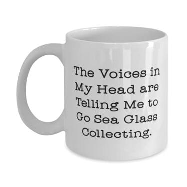 Imagem de Caneca Epic Sea Glass Collecting 325 g 425 g, The Voices in My Head are Telling Me to Go, Presente para Amigos, Melhores Presentes