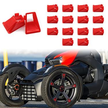 Imagem de SAUTVS Tampas de cubo de roda de pneu Kit de acentos de roda para Can-Am Ryker, Novas tampas de roda vermelhas adrenaline acessórios para todos os modelos Ryker Substituir OEM 219400920 (16 peças)