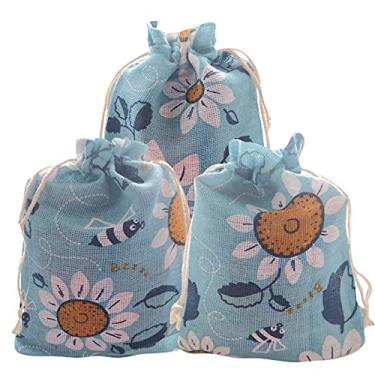 Imagem de Sacos de presente de girassol Saco de presente com cordão de presente de outono sol flor saco de lembrancinhas para festa de aniversário girassol, decorações de festa de verão