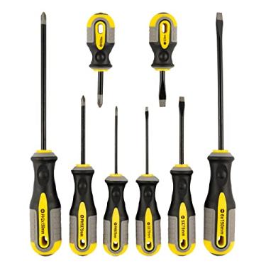 Imagem de EDA Chaves De Fenda E Phillips Cromo Vanádio Eda Prateado Preto Amarelo/ Cinza 8 Peças