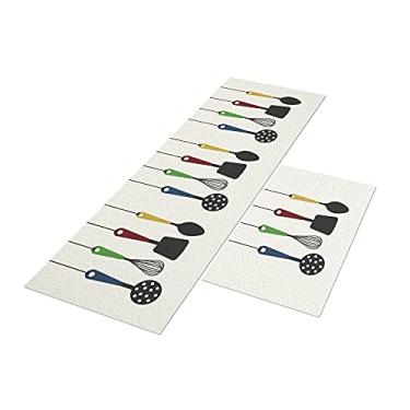 Imagem de Tapete Cozinha Acessório Cozinha Bg 120x40 + Capacho 60x40