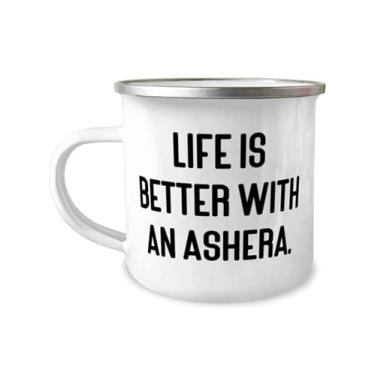 Imagem de Life is Better With an Ashera. Caneca de acampamento de 355 ml, presente de gato Ashera de amigos, boa para amigos