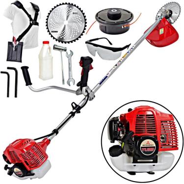 Imagem de Roçadeira Profissional Com Guidão Nakashi L331M Motor TU 33 á Gasolina Robusta e de Alt...