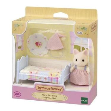 Imagem de Sylvanian Families - Conjunto Cama Menina Gato Primavera - 5681 EPOCH MAGIA