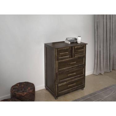 Imagem de Cômoda 5 Gavetas 103 Cm Clássico Manaus Imbuia Marroml