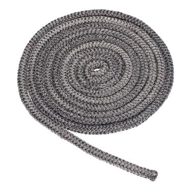 Imagem de PATIKIL Gaxeta de fogão a lenha de 5/40.6 cmx 218.4 cm, substituição de corda de vedação de resistência a altas temperaturas de fibra de vidro de grafite redonda para porta de lareira, preta