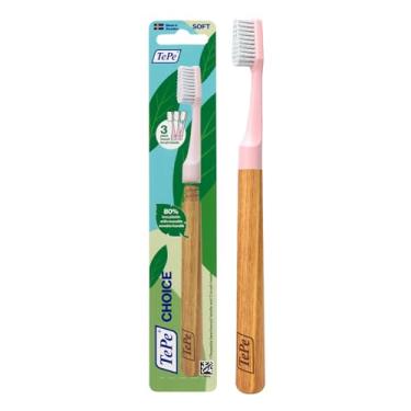 Imagem de TEPE Choice Soft Toothbrush, Dental Toothbrush for Teeth Cleaning with 3 Replaceable Toothbrush Heads, Pink