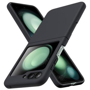 Imagem de YSLBWLE Capa para Samsung Galaxy Z Flip 5, fina e de grau militar, capa protetora rígida à prova de choque preta 20-zflip5-01