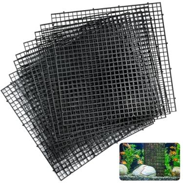 Imagem de Supkiir Divisória de aquário de aquário de 14 peças, divisória de placa de isolamento de grade de plástico, bandeja inferior de filtro de aquário preto, painel de grade difusora de luz de ovo