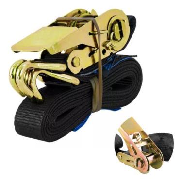 Imagem de Kit Cinta Mais Catraca Com Amarração De Carga 400kg Bagagem Carros - P