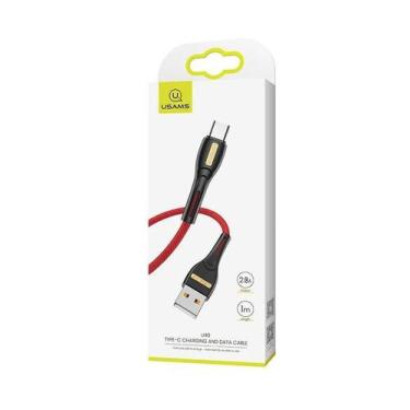 Imagem de Cabo USB Vermelho Tipo C 1 Metro - Usams