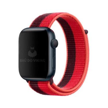 Imagem de Pulseira Nylon Loop Roxo Vermelho Compatível com Apple Watch - Baú do 